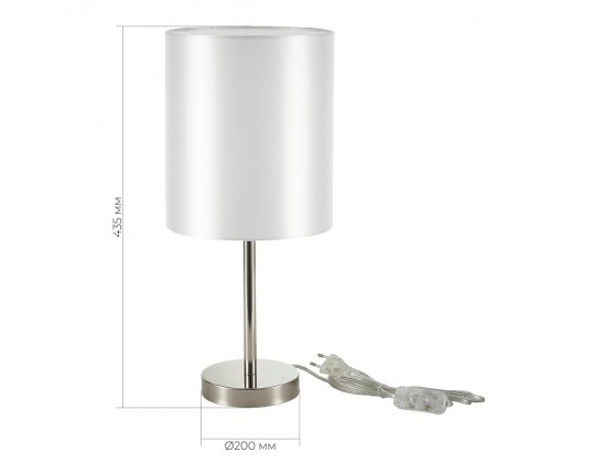 SLE107304-01 Прикроватная лампа Никель/Белый E14 1*40W