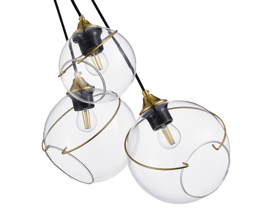 SLE103113-03 Светильник подвесной Золотистый/Прозрачный E27 3*60W