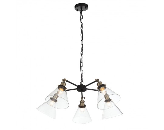 SL237.413.05 Люстра подвесная ST-Luce Черный, Матовое золото/Прозрачный E27 5*60W