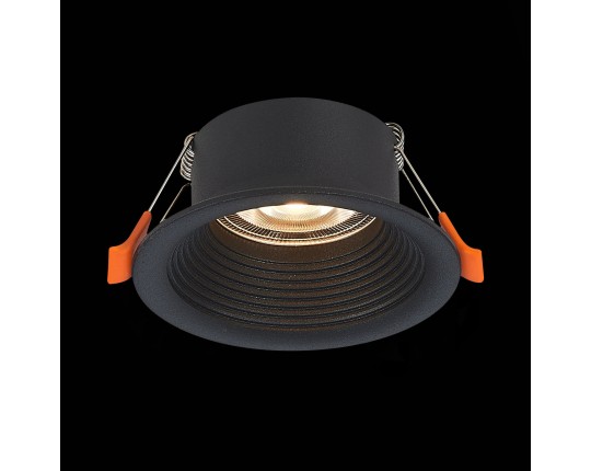 ST202.408.01 Св-к встр. Черный GU10 1*50W  D89xH40 220V Без ламп