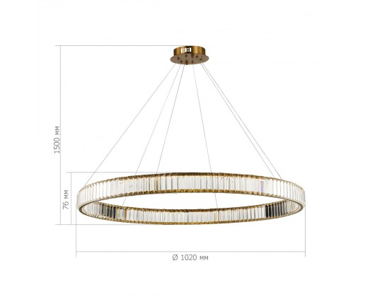 SL1622.313.01 Люстра подвесная ST-Luce Латунь/Прозрачный LED 1*68W 4000K