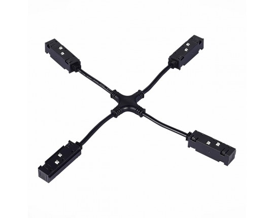 ST006.469.00 Коннектор питания X-оБразный для магнитного шинопровода ST-Luce Черный
