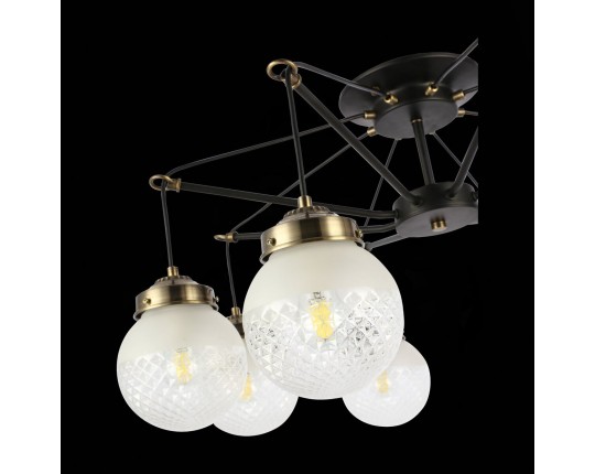 SLE110302-08 Светильник потолочный Черный, Бронза/Прозрачный, Белый E27 8*60W