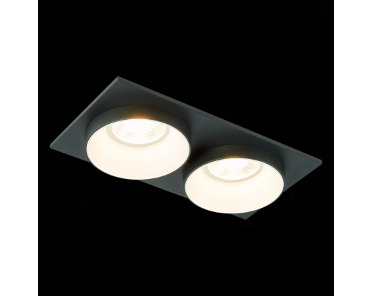 ST206.428.02 Св-к встр. Черный GU10 2*50W  IP20 L175xW92xH38 220V Без ламп