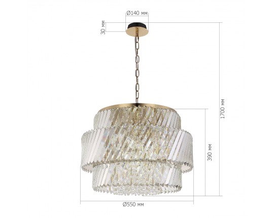 SL6138.303.12 Светильник подвесной ST-Luce латунь/прозрачный E14 12*40W