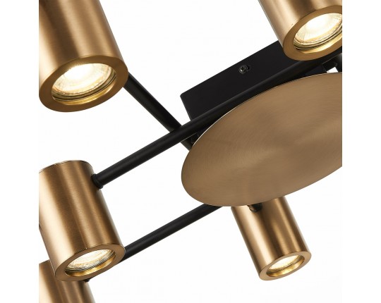 SL1207.402.10 Светильник потолочный ST-Luce Черный/Латунь GU10 10*7W