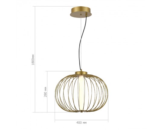 SL6124.203.01 Светильник подвесной ST-Luce Золотистый/Золотистый LED 1*10W 3000K