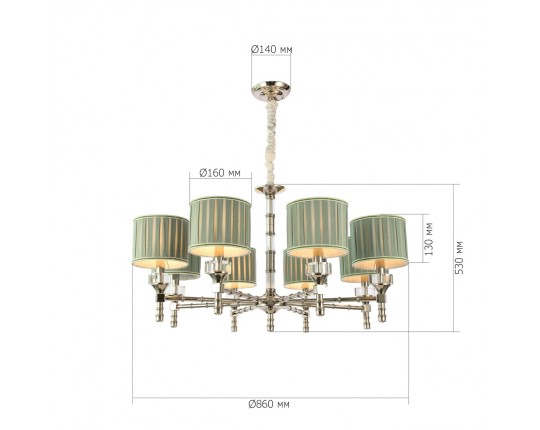 SL1121.103.08 Люстра подвесная ST-Luce Никель/Оливковый E14 8*40W