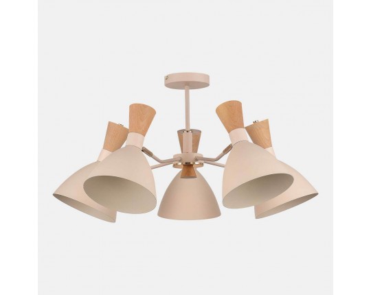 SLE1256-502-05 Светильник потолочный Бежевый/Бежевый, Светлое дерево, Золотистый E14 5*40W