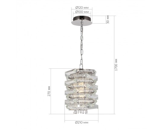SL6137.103.01 Светильник подвесной ST-Luce никель/прозрачный E14 1*40W