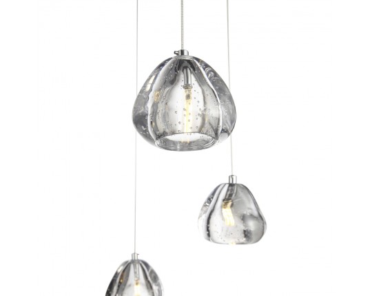 SL6017.101.07 Светильник подвесной ST-Luce Хром/Прозрачный с пузырьками воздуха LED 7*3W 3000K