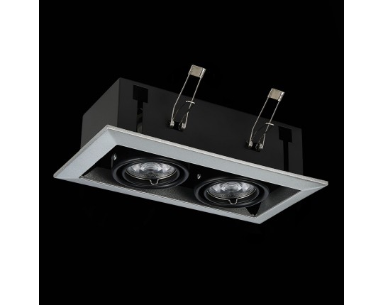 ST250.148.02 Св-к встр. Черный GU10 2*50W  L245xW126xH70 220V Без ламп