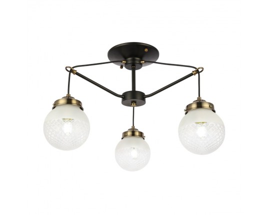 SLE110302-03 Светильник потолочный Черный, Бронза/Прозрачный, Белый E27 3*60W