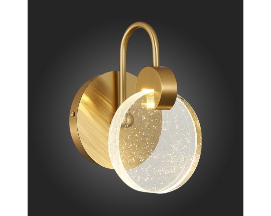 SL6104.201.01 Бра ST-Luce Золотистый/Прозрачный,С пузырьками воздуха LED 1*3W 3000K