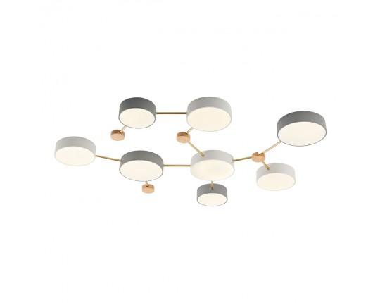 SLE600102-08 Светильник потолочный Золотистый, Светлое дерево/Белый, Серый LED 8*16,5W 4000K