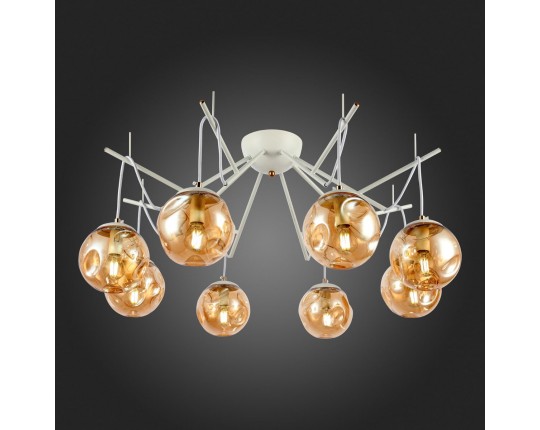 SLE110202-08 Светильник потолочный Белый/Янтарный E14 8*40W