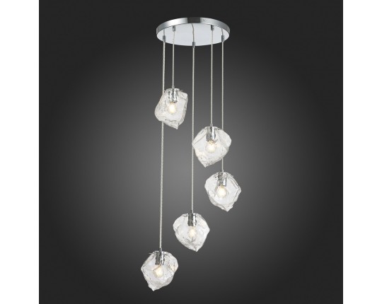 SL1175.103.05 Светильник подвесной ST-Luce Хром/Прозрачный E14 5*40W