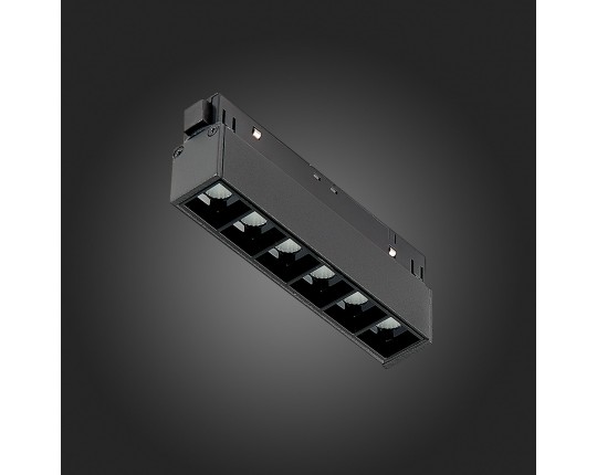 ST361.436.06 Магнитный трековый светильник Черный LED 1*6W 3000K 532Lm Ra>90 36° IP20 L115xW22xH44 4