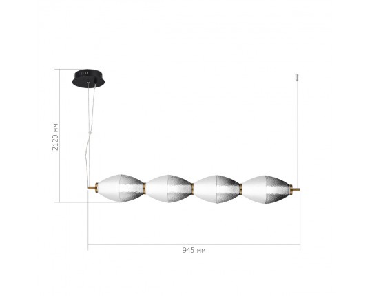 SL6130.403.24 Светильник подвесной ST-Luce Черный/Белый, Дымчатый LED 1*28W 3000K