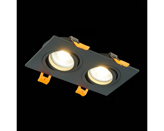 ST251.408.02 Св-к встр. Черный GU10 2*50W  IP20 L170xW92xH27 220V Без ламп