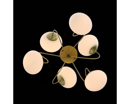 SL717.202.06 Светильник потолочный Золотистый/Белый E27 6*40W