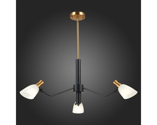 SLE205403-03 Светильник подвесной Черный, Латунь/Белый E14 3*60W