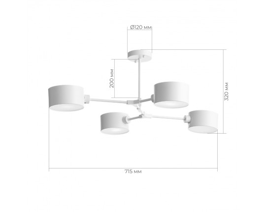 SLE183502-04 Светильник потолочный Белый/Белый E14 4*60W