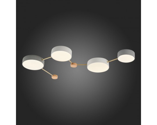 SLE600102-04 Светильник потолочный Золотистый, Светлое дерево/Белый, Серый LED 4*16,5W 4000K