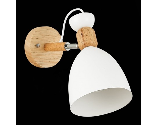 SLE103801-01 Светильник настенный Светлое дерево, Белый/Белый E27 1*60W