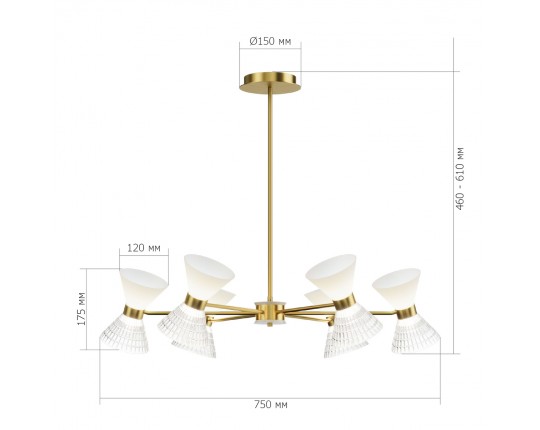 SL2004.303.12 Светильник подвесной ST-Luce латунь/прозрачный, белый, латунь G9 LED 12*5W
