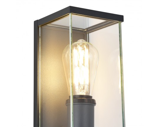 SL9019.701.01 Светильник уличный настенный ST-Luce темно-серый E27 1*15W