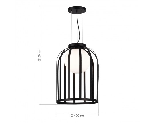 SL6129.403.01 Светильник подвесной ST-Luce Черный/Белый E27 1*60W