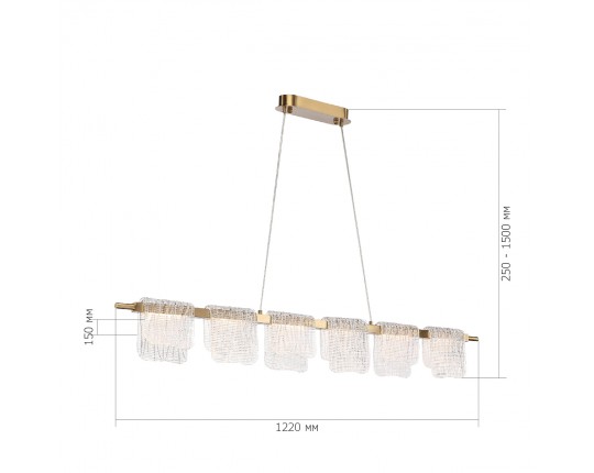 SL6021.203.36 Светильник подвесной ST-Luce золотистый/прозрачный LED 1*36W 3000K