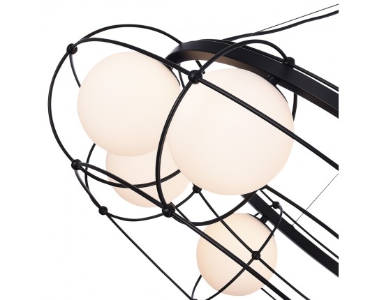 SL1189.403.08 Люстра подвесная ST-Luce Черный/Опал G9 8*5W