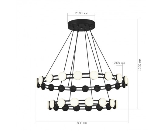 SL6610.403.36 Светильник подвесной ST-Luce черный/белый LED 1*70W 4000K