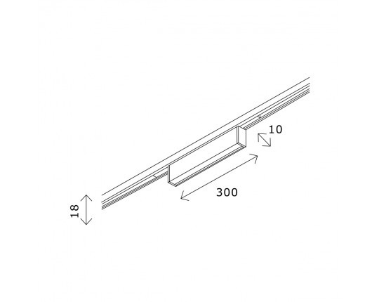 ST665.446.08 Магнитный трековый светильник Черный LED 1*8W 4000K 250Lm Ra>80 100° IP20 L300xW10xH18