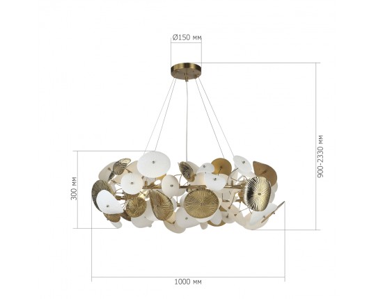 SL1518.303.10 Светильник подвесной ST-Luce Латунь/Белый G9 10*5W 4000K