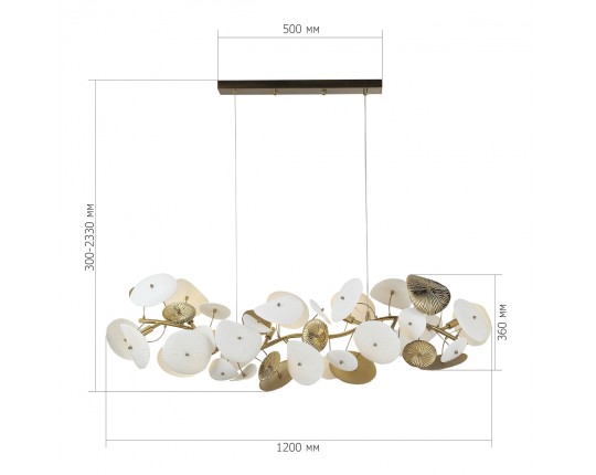 SL1518.303.08 Светильник подвесной ST-Luce Латунь/Белый G9 8*5W 4000K