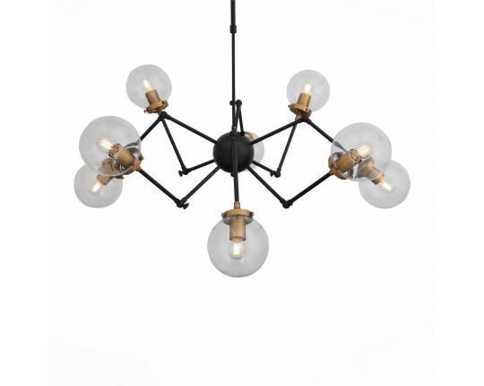 SL234.402.08 Люстра потолочная ST-Luce Черный, Золото/Прозрачный E27 8*40W (из 2-х коробок)