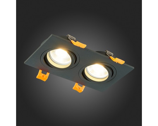 ST251.408.02 Св-к встр. Черный GU10 2*50W  IP20 L170xW92xH27 220V Без ламп