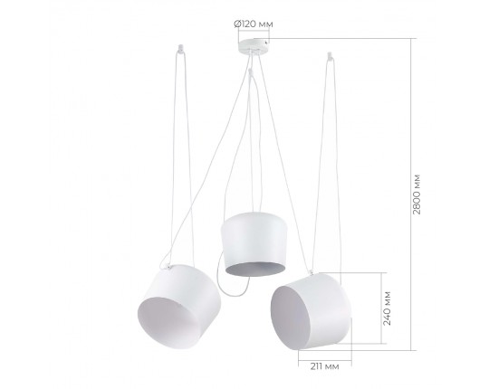 SLE120653-03 Светильник подвесной Белый/Белый E27 3*40W