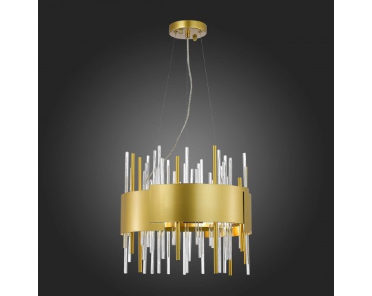 SL1633.203.08 Люстра подвесная ST-Luce Матовое золото/Матовое золото,Прозрачный E14 8*40W