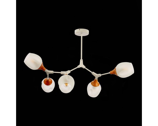 SLE113502-05 Светильник потолочный Белый, Светлое дерево/Белый E27 5*60W