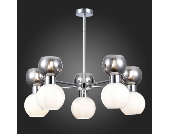 SLE1138-102-10 Светильник потолочный Хром/Белый, Дымчатый E27 10*60W