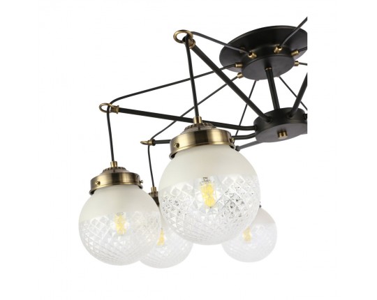 SLE110302-08 Светильник потолочный Черный, Бронза/Прозрачный, Белый E27 8*60W