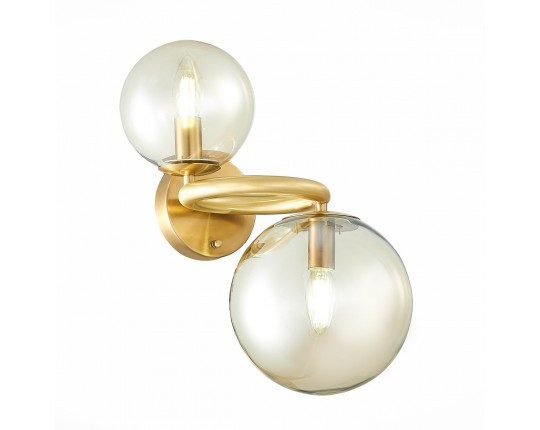 SL1162.301.02 Светильник настенный ST-Luce Латунь/Коньячный E14 2*40W