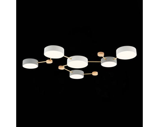 SLE600102-06 Светильник потолочный Золотистый, Светлое дерево/Белый, Серый LED 6*15W 4000K