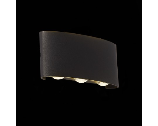 SL089.401.06 Светильник уличный настенный ST-Luce Черный кварцевый LED 6*1W 4000K