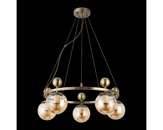 SLE106303-05 Светильник подвесной Бронзовый/Прозрачный, Янтарный E27 5*60W