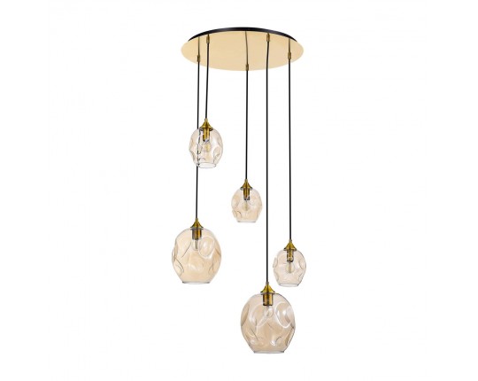 SL1188.303.05 Люстра подвесная ST-Luce Латунь/Коньячный E14/E27 3+2*40W